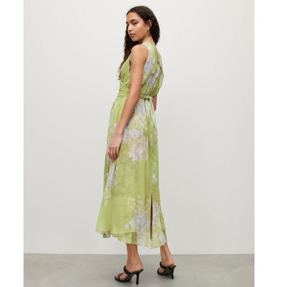 Anthropologie Light Green Floral Maxi Dress - Picture 3 of 16